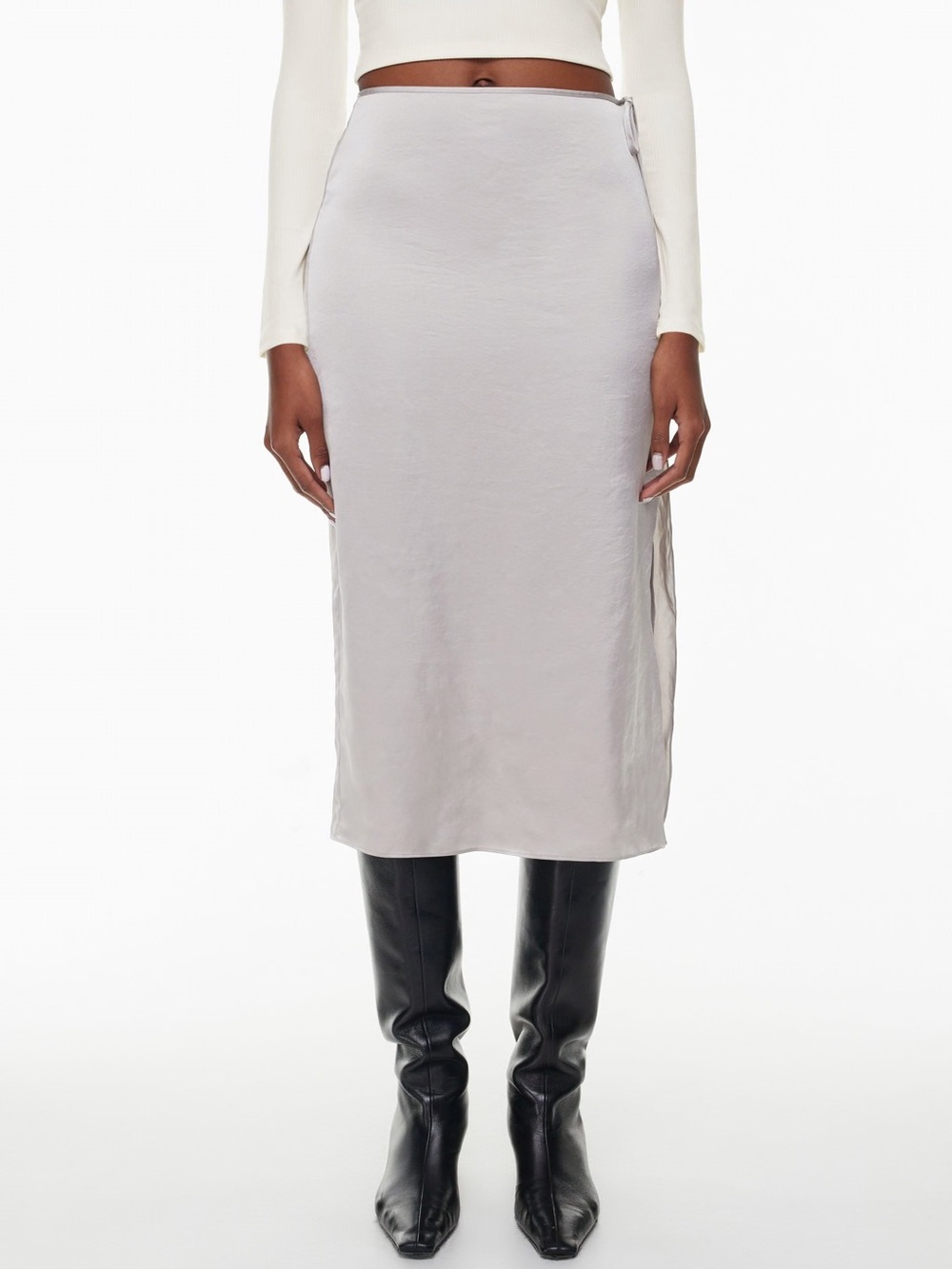 Aritzia Wilfred Elixir Lilac Satin Skirt